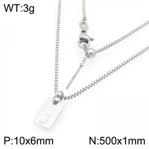 Fashionable stainless steel letter J paired with a versatile necklace - KN293676-Z