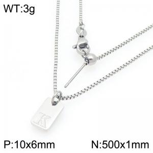 Fashionable stainless steel letter K paired with a versatile necklace - KN293677-Z