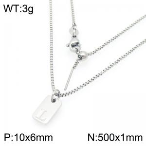 Fashionable stainless steel letter L paired with a versatile necklace - KN293678-Z