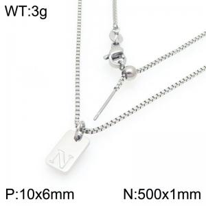 Fashionable stainless steel letter N paired with a versatile necklace - KN293680-Z