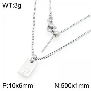 Fashionable stainless steel letter P paired with a versatile necklace - KN293682-Z