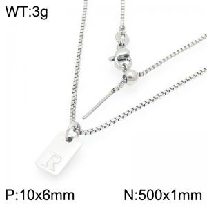 Fashionable stainless steel letter R paired with a versatile necklace - KN293684-Z