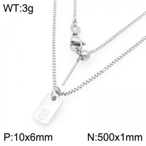 Fashionable stainless steel letter S paired with a versatile necklace - KN293685-Z