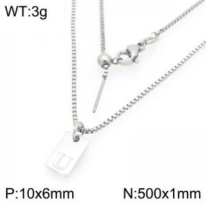 Fashionable stainless steel letter U paired with a versatile necklace - KN293687-Z