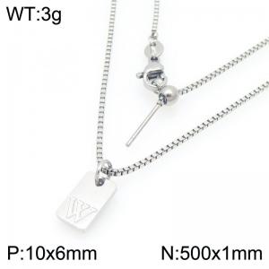Fashionable stainless steel letter W paired with a versatile necklace - KN293689-Z