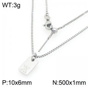 Fashionable stainless steel letter X paired with a versatile necklace - KN293690-Z