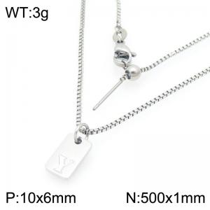 Fashionable stainless steel letter Y paired with a versatile necklace - KN293691-Z