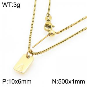 Fashionable stainless steel gold-plated letter A paired with a versatile necklace - KN293693-Z