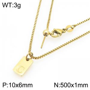 Fashionable stainless steel gold-plated letter C paired with a versatile necklace - KN293695-Z