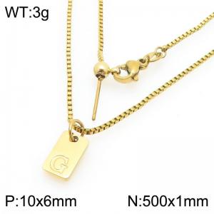 Fashionable stainless steel gold-plated letter G paired with a versatile necklace - KN293699-Z