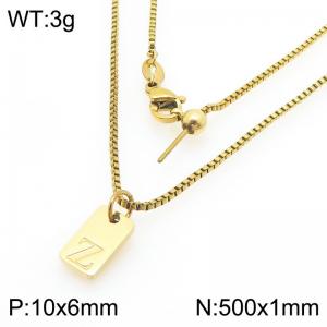 Fashionable stainless steel gold-plated letter Z paired with a versatile necklace - KN293718-Z