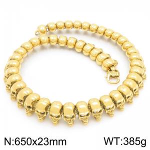 Punk retro personalized stainless steel creative DIY series skull special buckle men's domineering gold bracelet - KN293750-KJX
