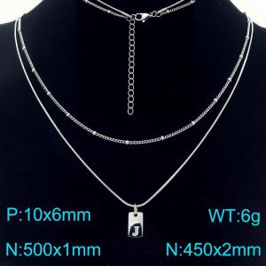 Simple Chain Link Necklace Customized Alphabet J Pendant Women  Silver Color Fashion Goth Jewelry Party Gift - KN293941-Z