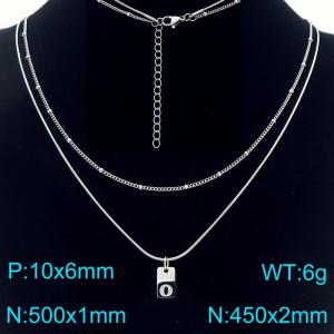 Simple Chain Link Necklace Customized Alphabet O Pendant Women  Silver Color Fashion Goth Jewelry Party Gift - KN293946-Z