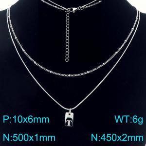 Simple Chain Link Necklace Customized Alphabet T Pendant Women  Silver Color Fashion Goth Jewelry Party Gift - KN293951-Z