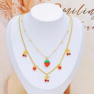 SS Gold-Plating Necklace - KN294998-SXSJ