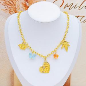 SS Gold-Plating Necklace - KN295000-SXSJ
