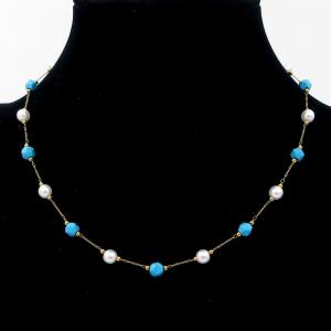 SS Gold-Plating Necklace - KN295175-KJ