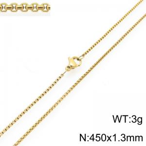 Stainless Steel Square Pearl Necklace Lobster Clasp Gold Color Jewelry - KN295320-Z
