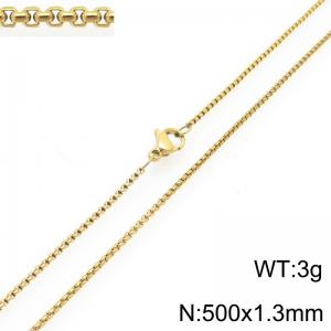 Stainless Steel Square Pearl Necklace Lobster Clasp Gold Color Jewelry - KN295321-Z