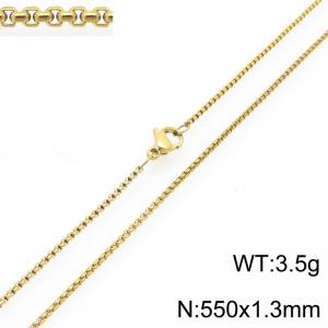Stainless Steel Square Pearl Necklace Lobster Clasp Gold Color Jewelry - KN295322-Z