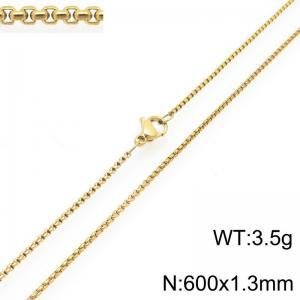 Stainless Steel Square Pearl Necklace Lobster Clasp Gold Color Jewelry - KN295323-Z