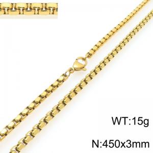 Stainless Steel Square Pearl Necklace Lobster Clasp Gold Color Jewelry - KN295334-Z
