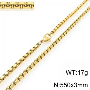 Stainless Steel Square Pearl Necklace Lobster Clasp Gold Color Jewelry - KN295336-Z