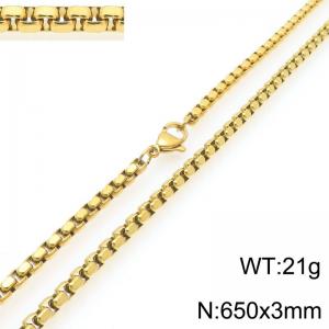 Stainless Steel Square Pearl Necklace Lobster Clasp Gold Color Jewelry - KN295338-Z