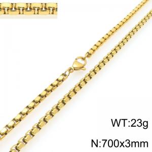 Stainless Steel Square Pearl Necklace Lobster Clasp Gold Color Jewelry - KN295339-Z