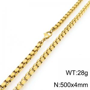 Stainless Steel Square Pearl Necklace Lobster Clasp Gold Color Jewelry - KN295349-Z
