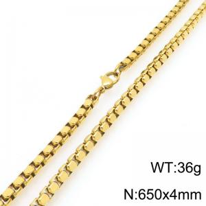 Stainless Steel Square Pearl Necklace Lobster Clasp Gold Color Jewelry - KN295352-Z