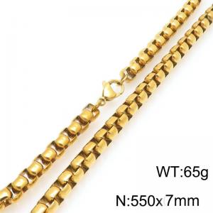 Stainless Steel Square Pearl Necklace Lobster Clasp Gold Color Jewelry - KN295364-Z
