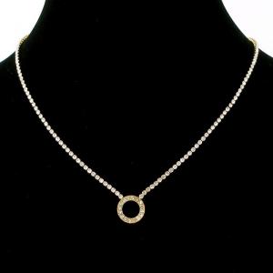 Stainless Steel Stone Necklace - KN295567-HR