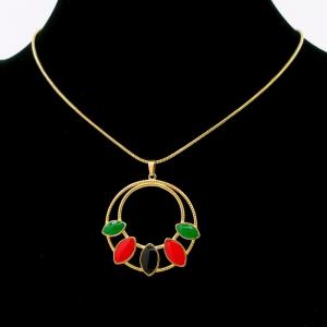 SS Gold-Plating Necklace - KN295612-SP