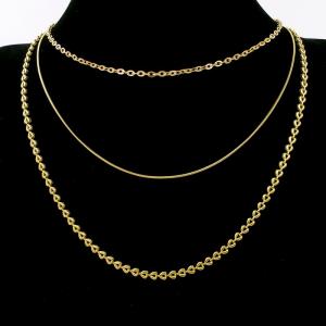 SS Gold-Plating Necklace - KN295618-SP