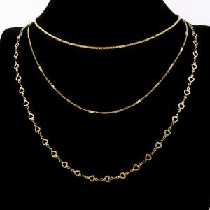 SS Gold-Plating Necklace - KN295619-SP
