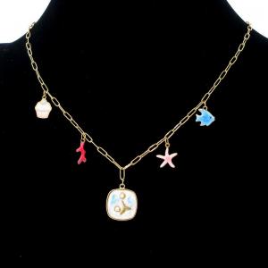 SS Gold-Plating Necklace - KN295641-HM