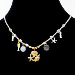 SS Gold-Plating Necklace - KN295654-HM