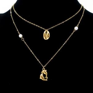SS Gold-Plating Necklace - KN295656-HM