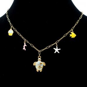 SS Gold-Plating Necklace - KN295661-HM