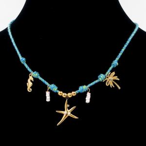 SS Gold-Plating Necklace - KN295665-HM