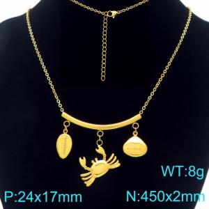 Stainless steel thin O-shaped chain hanging DIY various ocean series pendant temperament gold necklace - KN295728-Z