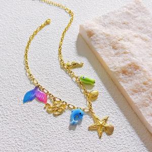 SS Gold-Plating Necklace - KN296048-SXSJ