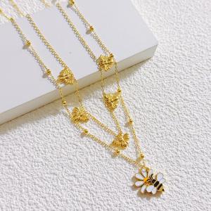 SS Gold-Plating Necklace - KN296053-SXSJ