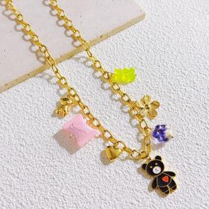 SS Gold-Plating Necklace - KN296057-SXSJ