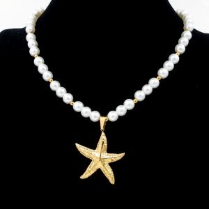 SS Gold-Plating Necklace - KN296059-SP