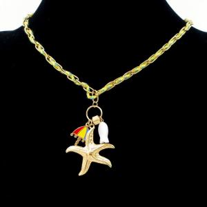 SS Gold-Plating Necklace - KN296588-HM