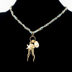 SS Gold-Plating Necklace - KN296589-HM