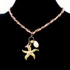 SS Gold-Plating Necklace - KN296591-HM